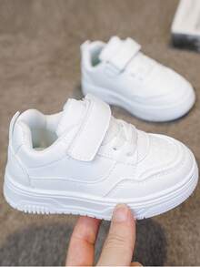 1 Pair Children's Fashionable, Comfortable, Minimalist Casual Sports Shoes, Suitable For Spring And Autumn - White - View 6