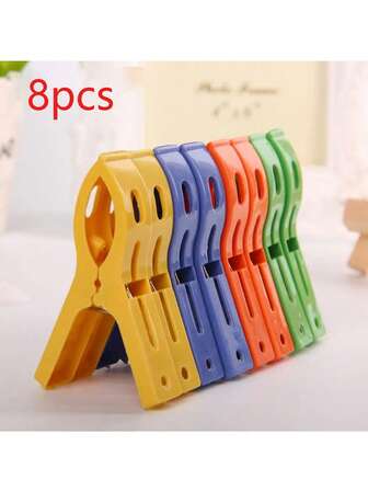 8/16 pezzi set di mollette per asciugamani da spiaggia, grandi mollette di plastica per calze e vestiti, mollette antivento per appendere i vestiti, mollette per asciugamani da spiaggia, mollette per evitare che l'asciugamano voli via, essenziali per le vacanze in spiaggia