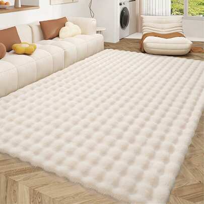DAJIANG 1PC-Thảm lông xù lớn trong nhà hiện đại màu be mềm mại, thảm phòng tắm đơn giản hình học, mặt sau chống trượt và có thể giặt bằng máy, phòng khách, bàn trang điểm, bồn tắm, vòi hoa sen, bồn rửa - Trang trí nhà cửa, thảm trải sàn, thảm ngoài trời, thảm cửa, phụ kiện phòng tắm, trang trí lối vào trường học trở lại