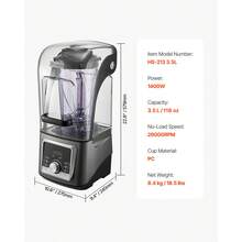 135 Oz 1400W Smoothie Blender Food Processor Blender For Kitchen - 查看 7