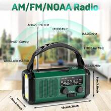 10000mAh Emergency Radio, Solar Radio, Hand Crank Radio, NOAA AM FM Weather Radio, 3 Charging Methods, Polymer Battery, Flashlight & Reading Lamp, SOS Alarm, Phone Charger For Emergency