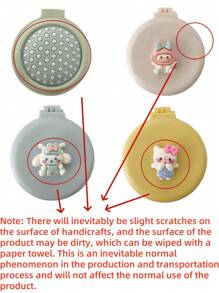 Sanrio 1/2 件 's   迷你发刷带化妆镜便携式折叠梳子适合旅行和日常使用（某些部件可能是随机的）