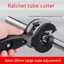 1件重型棘輪管剪 1/4"-7/8" / 8-29mm，窄小受限空間可調式切管器，360°旋轉切割，適用於銅管、鋁管、鋼管、不鏽鋼管、PPR、PE管，HVAC水電DIY工業夏季維修工具，送給男性的禮物 - 彩色 - 查看 4
