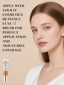 IT Cosmetics CC+霜，SPF 50+，中性浓郁色调，32毫升/1.08盎司 | 多效合一的粉底和护肤 | SPF 50+广谱防晒，有效抵御紫外线损伤 | 蕴含透明质酸、抗氧化剂和肽等保湿成分，令肌肤健康透亮 - Neutral Rich - 查看 5