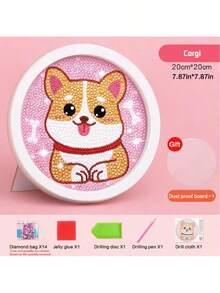 儿童 DIY 钻石画艺术工艺套件，手工制作钻石圆点贴纸绘画玩具，适合女学生 - 彩色 - 查看 10