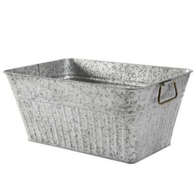 Large Rectangle Galvanized Tub BH28-056-099-29, 22 In L X 15 In W X 10 In H