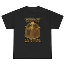 Coming Out Of My Cave Jesus T Shirt, Funny Christian Meme Shirt, Easter Tee, Gen Z Humor, Out Of Pocket Humor, Dank Meme, Meme Shirt - 顏色如圖所示 - 查看 1