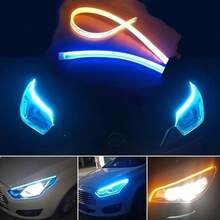 Tiras Led 2pz Flexible Automóvil Direccional Secuencial, tira led para faro - Azul - Ver 6
