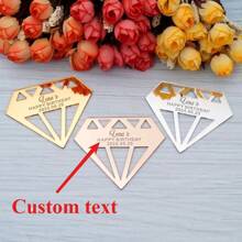 2/10/30/50/100/200张6.5x7.6厘米定制生日派对个性亚克力镜面迎婴派对席位卡装饰宾客邀请卡