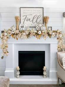 1 Peça Decoração de Outono - Guirlanda de Outono - Guirlanda de Folhas de Bordo, Abóboras e Bagas de 1,8m - Decoração de Ação de Graças, Halloween, Lareira, Fazenda, Colheita, Que Pode Decorar Varandas Externas e Internas da Família, Decorar Guirlandas para Festas Sazonais, Simular Folhas de Bordo no Festival da Colheita e Viver em Vinhas de Folhas de Bordo de Outono em Casa para o Dia de Ação de Graças.