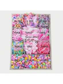 870 Stück/Set Mädchen Schleifen, Sterne, Blumen, Netz Schmetterling minimalistischer süßer Prinzessin Haarschmuck Set mit Haargummis, Haarclips, Haarspangen, für den täglichen Gebrauch und als Geschenk, Geschenke, Schleifen, Kopfschmuck, Reisen, Geburtstag - Verschiedenfarbig - Übersicht 5