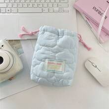 1 Peça Bolsa de Câmera Acolchoada com Estampa de Nuvem Fofa, Bolsa de Armazenamento CCD, Bolsa de Câmera à Prova de Queda e Poeira, Adequada para Armazenamento de Câmera de Cartão Preto, Simples e Portátil, à Prova de Queda e Arranhões, Uso Multipropósito ao Ar Livre, Acessórios de Câmera, Necessidades de Viagem ao Ar Livre, Necessidades de Cruzeiro, Necessidades de Dormitório, Presente de Aniversário, Presente de Dama de Honra, Presente para Mãe, Presente para Professor, Presente do Dia dos Namorados, Estojo de Carregador, Bateria Portátil, Carregador de Telefone, Acessórios de Câmera Digital