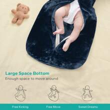 1.5 Tog Flannel Baby Wearable Blanket Warm Toddler Sleeping Bag For All Season - Navy - View 4