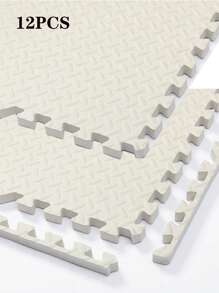 16片装健身器材泡沫垫 - 非防水EVA泡沫材质，适用于健身房和家庭锻炼，耐用彩色拼图垫（黑/灰），可降低噪音并确保训练安全，健身配件