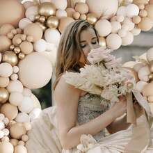 Sand White Gold Balloons Garland Arch Kit-102pcs Cream White Metallic Gold Nude Balloons For Boho Neutral Baby Shower Bridal Wedding Birthday Engagement Anniversary Decoration - 彩色 - 查看 7