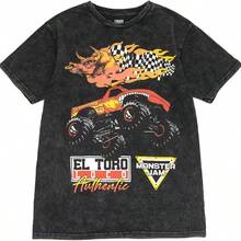 Monster Jam Adult T-Shirt Graves Diggers El Toro Loco Megalodon - màu đen - Xem 1