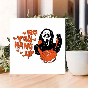 Decorative Plaque & Signs No You Hang Up, Ghostface, Halloween, Scary Ghost - Cute Office Decor, Desk Decor, Wall Decor, Room Decor, Unique Gifts For Women, And Ideal For Halloween And Birthday Decorations
