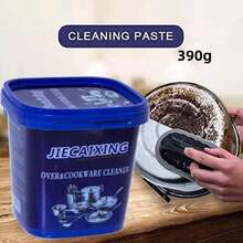 1pz Pasta de limpieza de acero inoxidable, crema limpiadora mágica para manchas de aceite rosa, limpiador para estufas, cocinas de gas, campanas, ollas y sartenes, herramientas mágicas para eliminar el óxido de la cocina, crema desincrustante, suministros de limpieza de cocina, herramientas de limpieza, adecuado para baños y cocinas 500g - Gris - Ver 2