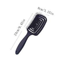 1支双功能空心梳，干湿两用 - 轻柔按摩设计，ABS塑料手柄，适合所有发质，减少打结和毛躁，改善头皮健康，是理想的小礼物，居家必备，日常使用，方便旅行携带，空心圆梳，带蓬松按摩齿的时尚美发造型梳。