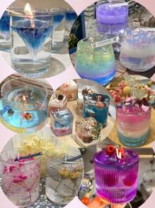 100g/500g Jelly Wax,Colorful Jelly Wax, Transparent Candle Making Material,Crystal Wax,Smokeless Candle Making For DIY Home Decor