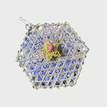 1 Peça Brinquedo de Papagaio, Bola de Grama Trançada Natural, Brinquedo Inteligente de Papagaio para Mastigação com Estampa de Pele de Tigre e Peônia Fênix, Cor Aleatória