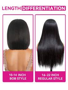 ISEE M-Cap Wear Go 9x6 Silky Straight HD Lace Glueless Wig Pre Bleached Tiny Knots Wig Pre Blucked Pre Cut Straight Lace Front Wigs Human Hair 180% Density Upgraded No Glue Hd Lace With Baby Hair For Woman - Natural & Black - View 8