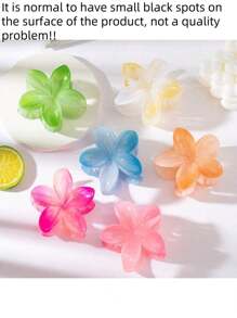 Set de 12 piezas de pasadores de cabello con forma de flor de 8cm/3.14in de plástico, diseño floral de color AB, adecuados para mujeres, estilo minimalista elegante, apropiados para uso diario, fiesta, playa, perfectos para coletas, moños, maquillaje, accesorios, se ajusta a todos, mejor regalo de cumpleaños, pareja, amigo para Pascua, fiesta temática, Día de los Inocentes, actuación en el escenario, Acción de Gracias, Año Nuevo, accesorios para el cabello, elegantes pasadores de garra, artículos escolares, universidad