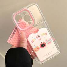 GUCADI 1 Ốp lưng điện thoại TPU mềm in hình động vật hoạt hình màu hồng tương thích với Apple dòng 16/15/14/13/12/11 Chống nước, chống sốc, chống rơi, chống trầy xước - Trong sáng - Xem 8