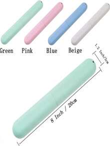 1/4 件便携式防尘牙刷架带支架，塑料牙刷收纳盒，适合日常和旅行使用（颜色随机） - 查看 3