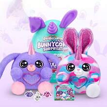 ZURU Rainbow Unicorn Bunny Surprise Gift Box Set - 1 Box Contains 4 Plush Toys (Plush Heart Texture) - Yunbo Unicorn Magic Egg Cute Rabbit - View 4