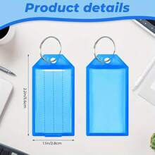 120 Pcs 8-Color Plastic Key Tags With Ring, Label Window & Labels - Ideal Key Identifiers For Luggage, Backpacks & Items