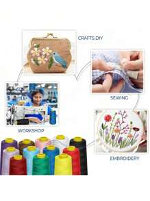 1 Pc 1300 Yards/Roll Strong And Durable Polyester Sewing Thread, Polyester Sewing Thread Roll, Professional Sewing Machine Thread, Durable And Versatile Handmade Thread For Sewing Machine, Embroidery, Industrial Use