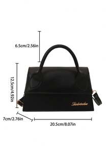 1 件女士高品质手提包，翻盖大容量方形包，适合购物、约会、所有季节，简约时尚单肩包，配有可拆卸可调节肩带，女士时尚包 - 黑色 - 查看 12