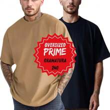Oversized Prime Premium T-Shirt 240 Grammatura 100% Cotton Heavy Weight - 鏽棕色 - 查看 3