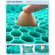 Enlarged 19.7" Gel Seat Cushion, Egg Gel Chair Pads For Wheelchair Pressure Coccyx Sciatica Pain Relief, Cooling Desk Seat Cushion For Kayak, Car, Office Chair Long Sitting[Black]-657741 - 綠色19716135英寸 - 查看 8