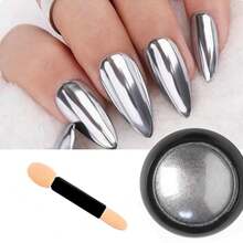 Superfine French Nail Glitter Powder, Black White Glitter Snow Design Nail Sugar Powder Shiny Effect Nail Glitter For Nail Art Flakes Pigment Dust Manicure Accessories DIY Crafts Glitter-326795 - Yellow - View 4