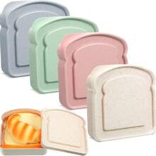 Sandwich-Behälter, Lunchbox Sandwich-Behälter Kunststoff Toast-förmige Lebensmittelaufbewahrung Sandwich-Box mit Deckel, wiederverwendbar, mikrowellen- und spülmaschinenfest