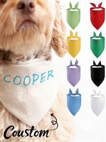 Personalized Custom Pet Scarf , Personalized Embroidered Dog Bandana,Customized Pets Logo Print Solid Color Pet Triangle Scarf With Logo, Pet Neck Scarf,Bibs Triangle Scarfs Gift For Small Medium Large Dogs Cats Baby Puppy Pets Accessories Ornamental Stylish,Fashion,Colorful,Vintage,Cute,Contracted,Cuties Custom,Unique,Customized,Personalized Pet For Anniversaries,For Birthdays