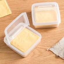 2 Pack Sliced Cheese Container For Fridge, Clear Plastic Butter Block Cheese Slice Storage Box With Flip Lid For Refrigerator Food Vegetable - 2PCS - View 13