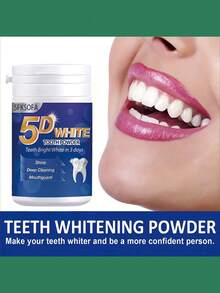 5D美白科技！3天亮白，深层清洁，保护牙龈，牙粉