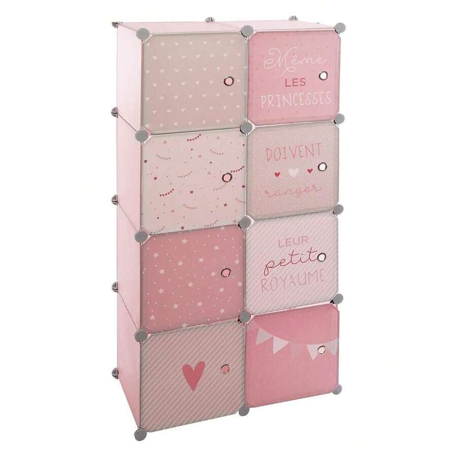 Atmosphera TAQUILLAS DE ALMACENAMIENTO PARA NIÑOS COLOR ROSA| L. 65 x D. 31,5 x H. 125 cm - Multicolor - Ver 1