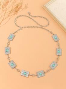 女士时尚腰链，复古设计，秋季，万圣节 - 銀色 - 查看 4