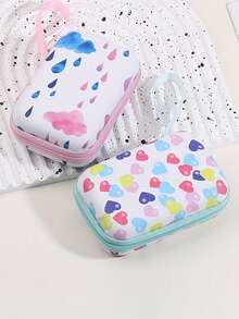 1 件 EVA 时尚可爱花卉印花手持数码配件收纳包适用于电缆耳机充电器和其他数码配件便携式保护套豹纹猎豹印花充电器保护套移动电源手机充电器数码相机配件 - 彩色 - 查看 11