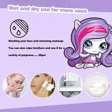 Monster High 60-Count Disposable Towels, Thickened & Enlarged Face Towels, Soft Makeup Remover Wipes, Dry , Skincare & Makeup Removal Accessories, Suitable For Sensitive Skin, Baby-Friendly, Wet & Dry Non-Woven Fabric, Soft Facial Towels, Must-Have For Beach Vacations, Travel Portable. EF Texture, Lint-Free, Strong Water Absorption, & Easily .