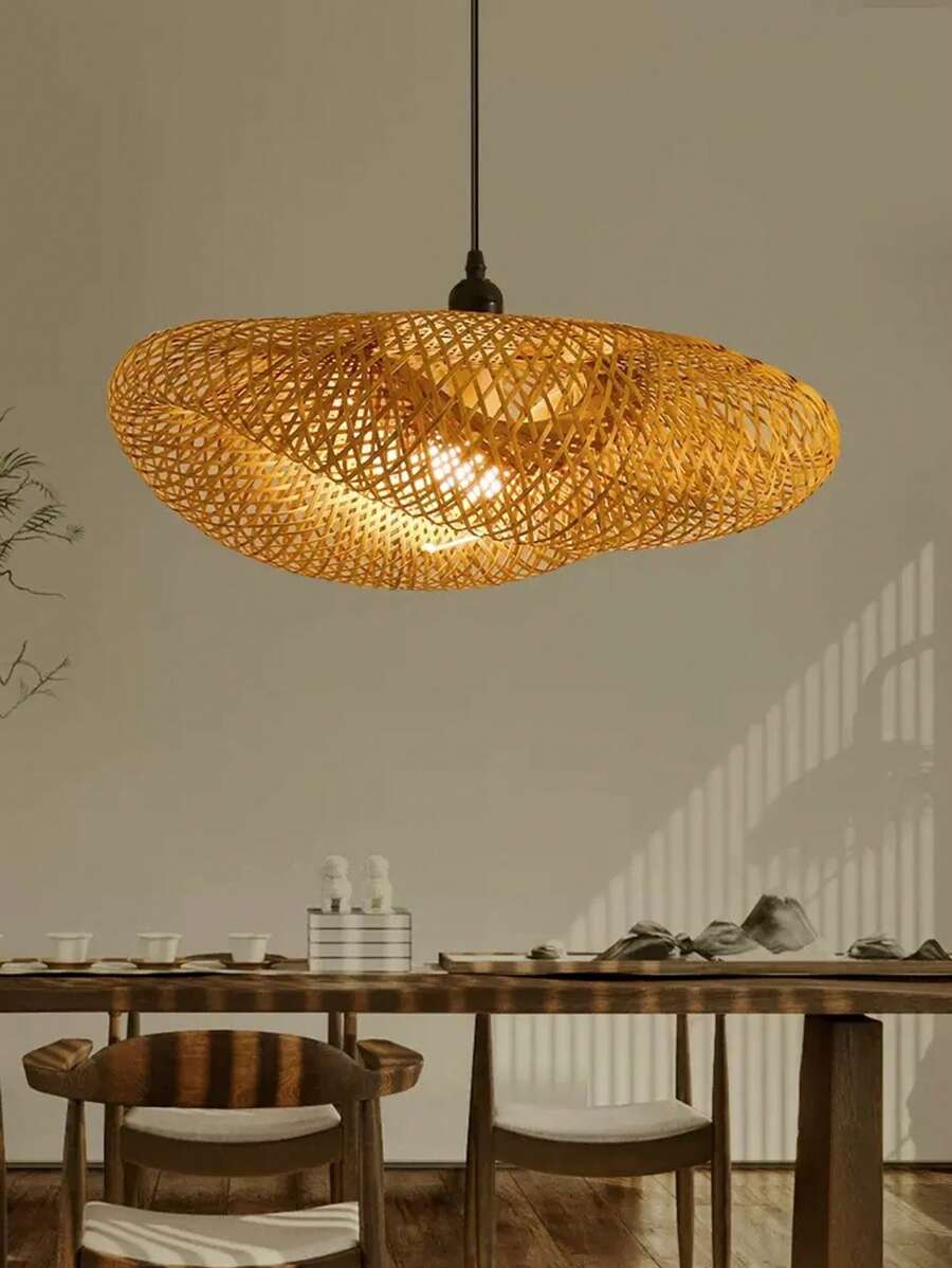 竹编吊灯，适用于餐厅、餐桌、茶室、禅意餐厅、农舍装饰 - 吊燈 - 查看 1