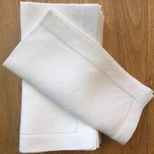 1/4/6/12pcs Hemstitch Cloth Dinner White Napkins - Soft Washable - Ideal For Wedding Spring Summer Easter - Perfect Everyday Use Table Linen