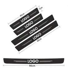 Easypie Selection 5 件装汽车门槛保护条和后备箱保险杠条，带汽车标志的门槛保护条，碳纤维车门入口保护贴纸边缘保护，多种汽车标志可选 - 4pcs門檻條+1pcs後行李箱保護條 - 查看 5