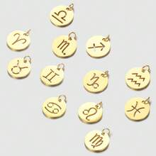 Constellation Zodiac Charms For Jewelry Making Supplies Gold Color Pendant Diy Necklace Bracelet Earrings Accessories - Gold - View 11