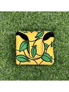 1个装高级高尔夫推杆杆头套 - 磁吸式闭合，时尚刺绣图案，锥形设计方便使用，男女通用，极致保护球杆 - 黃色 - 查看 5