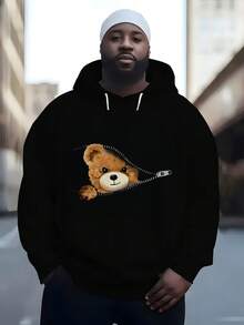 1 件男士时尚宽松休闲连帽运动衫，适合运动和户外穿着，长袖 - 彩色 - 查看 5